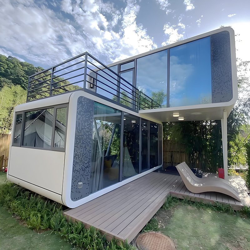 Casas Contêineres Modulares Modernas Prefabricadas Baratas e de Alta Qualidade em Formato de Cápsula Móvel Tiny