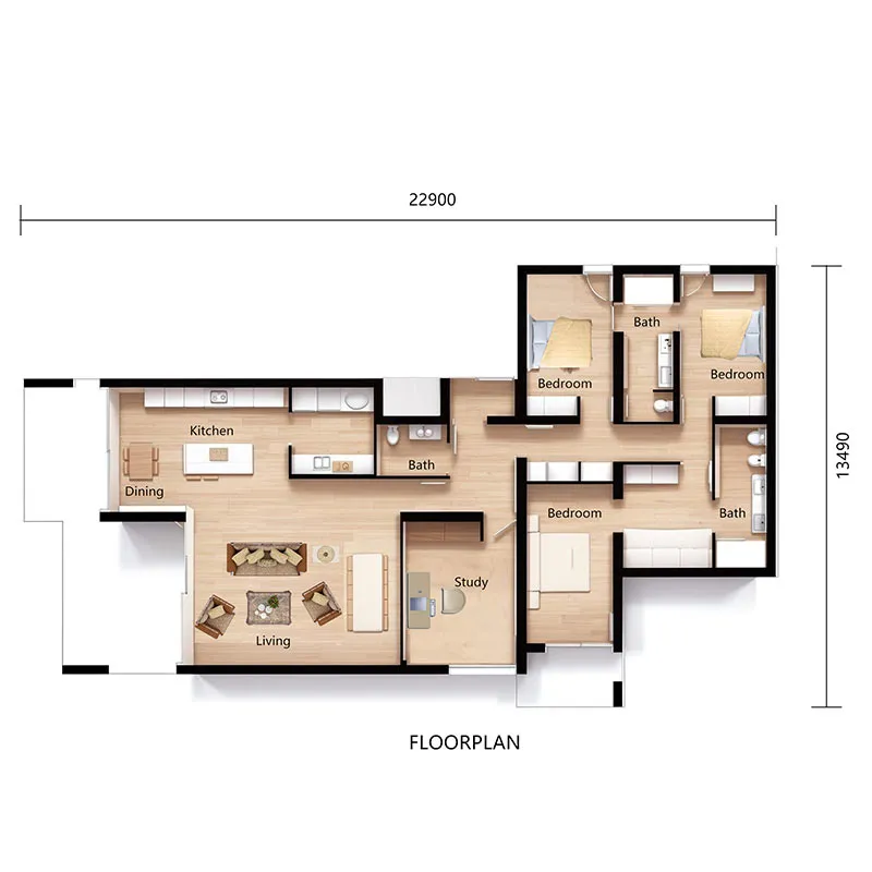 Plano do piso Trier House