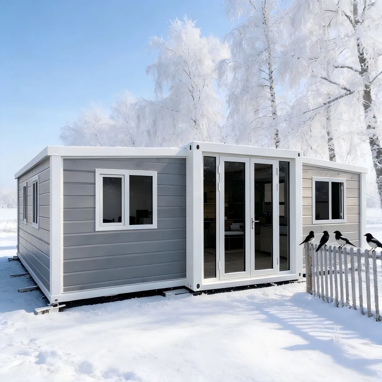 Demanda por Habitação em Resort Multifamiliar 40FT Vila Prefabricada Expandível 3 Layout de Quarto Espaçoso Casa Modular Móvel em Contêiner para Base de Camping
