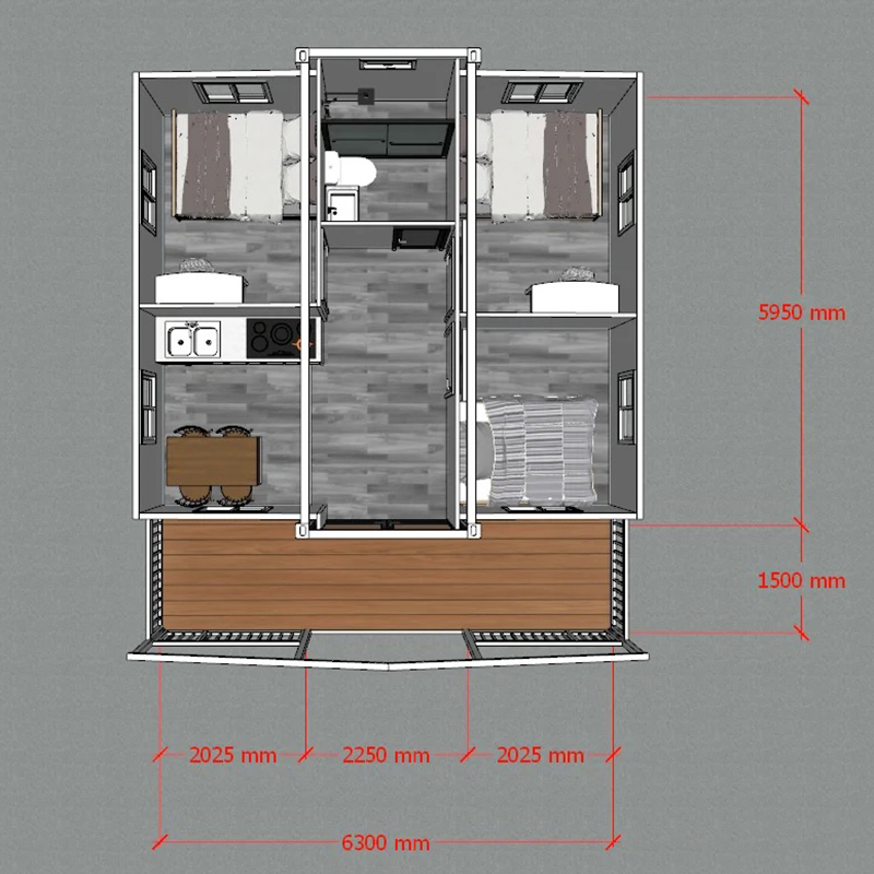 Estrutura de Aço Galvanizado com Isolamento Térmico Casa Prefabricada Dobrável Casas Modulares