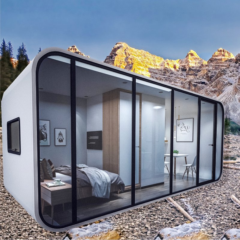 Casa Modular Apple Cabin, Cabana Portátil, Casa Off-Grid, Casa Apple Resistente a Terremotos para Projetos de Residência Auto-Suficiente em Platôs Remotos