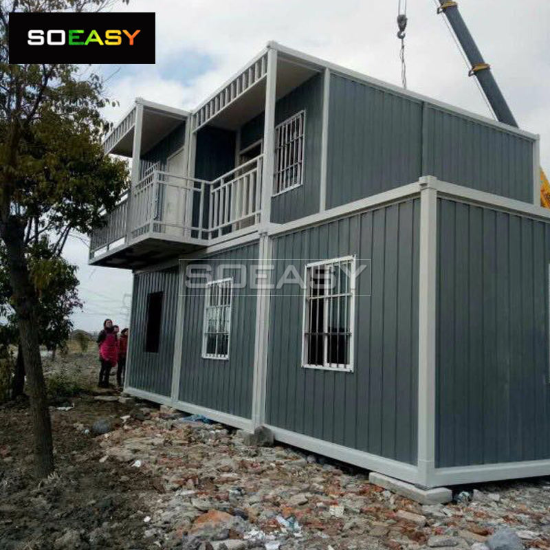 Estruturas de Aço + Painéis Sanduíche Módulos Pré-fabricados Casas Contêiner Feitas de Contêineres de Carga