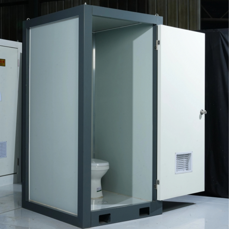 Cabine de banheiro portátil modular de aço pré-fabricado para chuveiro público, toalete móvel para canteiro de obras e camping