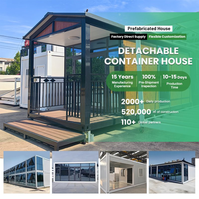 Casa Contêiner Prefabricada Destacável Autossuficiente Off Grid 20FT Alimentada por Energia Solar Vida Ecológica
