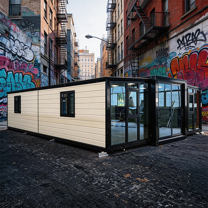 20'ft Casa Modular Expandável e Dobrável Casa Prefabricada Casa que Economiza Espaço para Áreas Turísticas Vilas Remotas com Cozinha e Banheiro