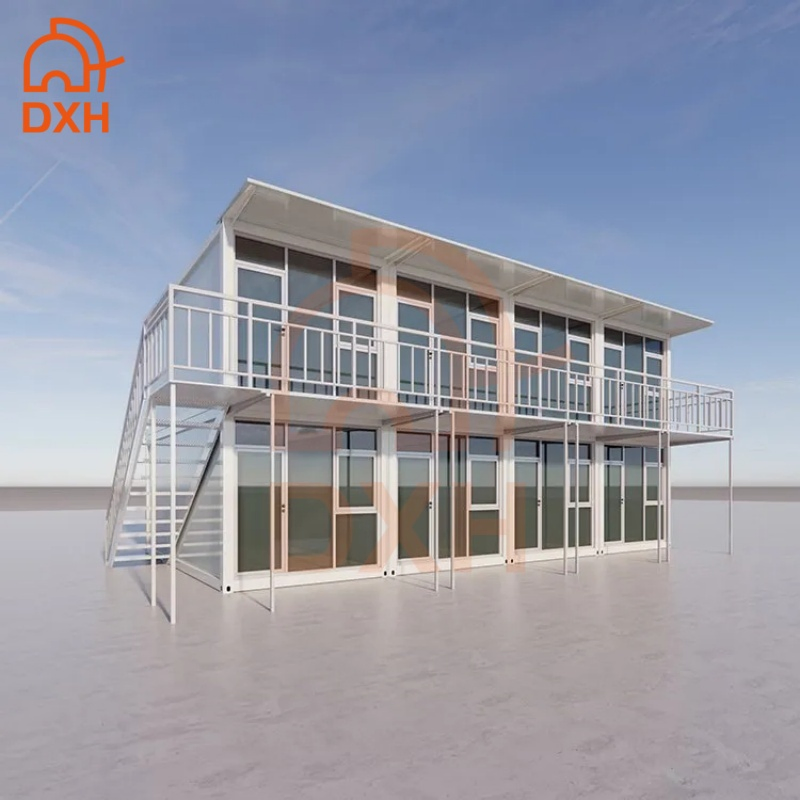 Preço de Fabricação Dxh Loja Moderna Alojamento Modular Dormitório Escritório Sala de Aula Casas de Dois Andares Casa Contêiner Prefabricada Desmontável em Pacote Plano
