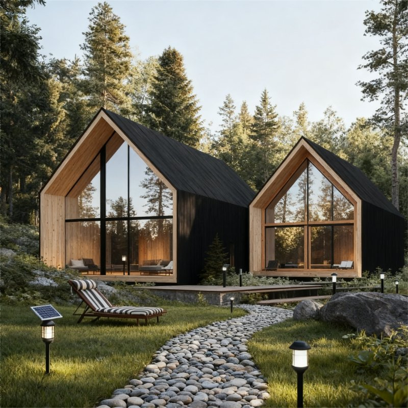 Casas Prefabricadas de Dois Quartos, Casas Modulares, Casas Eficientes em Energia