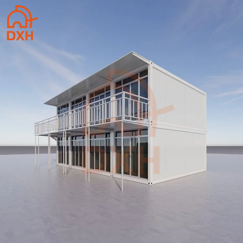 Preço de Fabricação Dxh Loja Moderna Alojamento Modular Dormitório Escritório Sala de Aula Casas de Dois Andares Casa Contêiner Prefabricada Desmontável em Pacote Plano