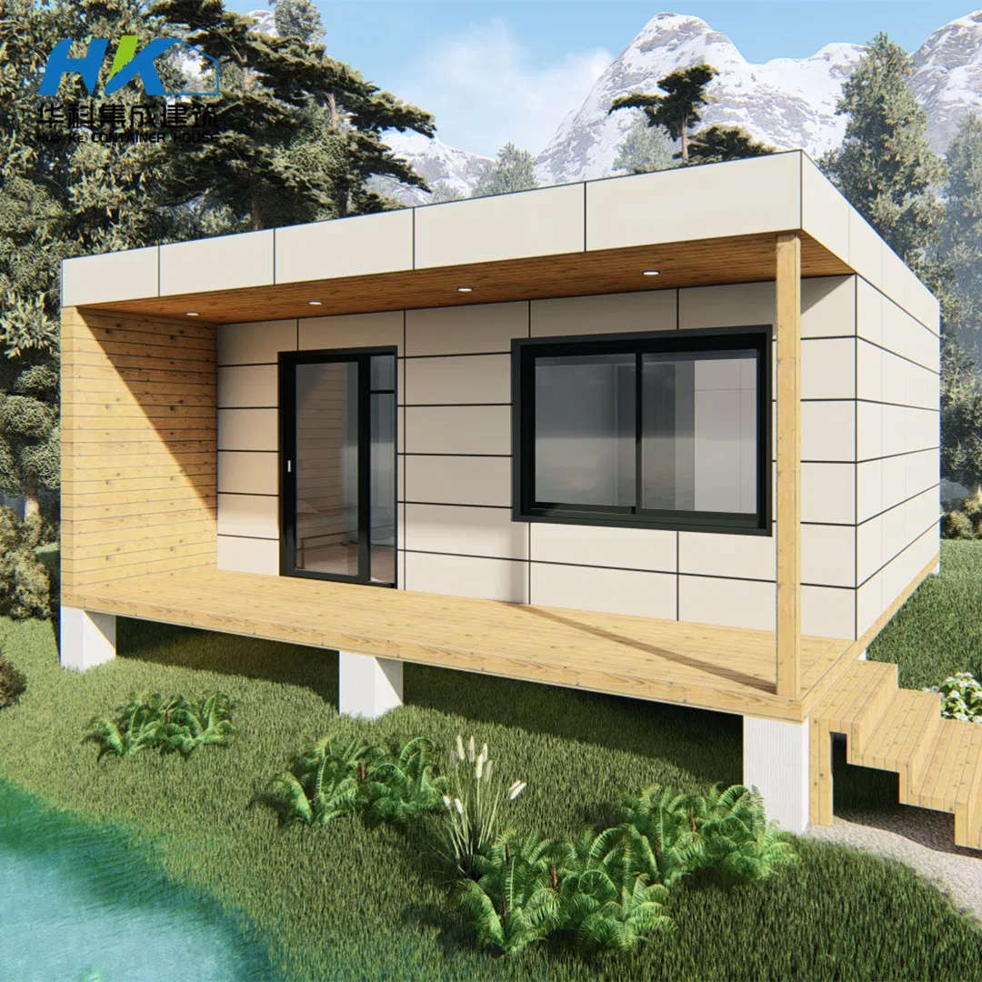 2X20FT Casa Contêiner Isolada de Estudo de Aço Modular com Revestimento de Madeira