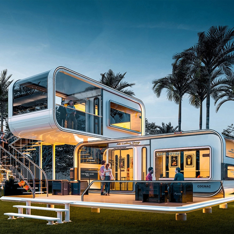 Casas Contêineres Modulares Modernas Prefabricadas Baratas e de Alta Qualidade em Formato de Cápsula Móvel Tiny