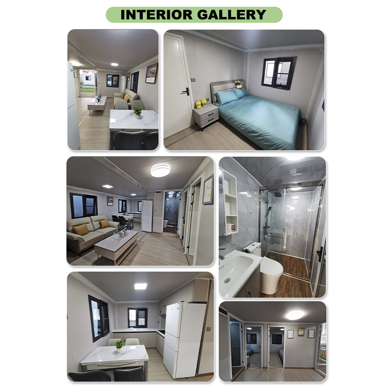Vilas modulares de contêineres duplex portáteis dobráveis de aço fabricadas para envio de luxo