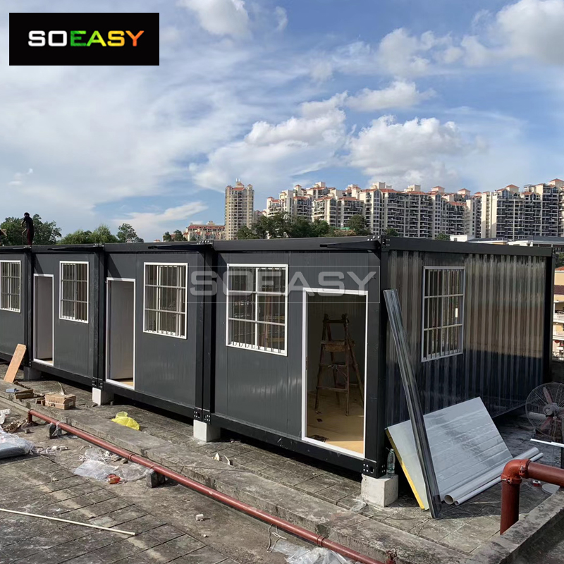 Estruturas de Aço + Painéis Sanduíche Módulos Pré-fabricados Casas Contêiner Feitas de Contêineres de Carga