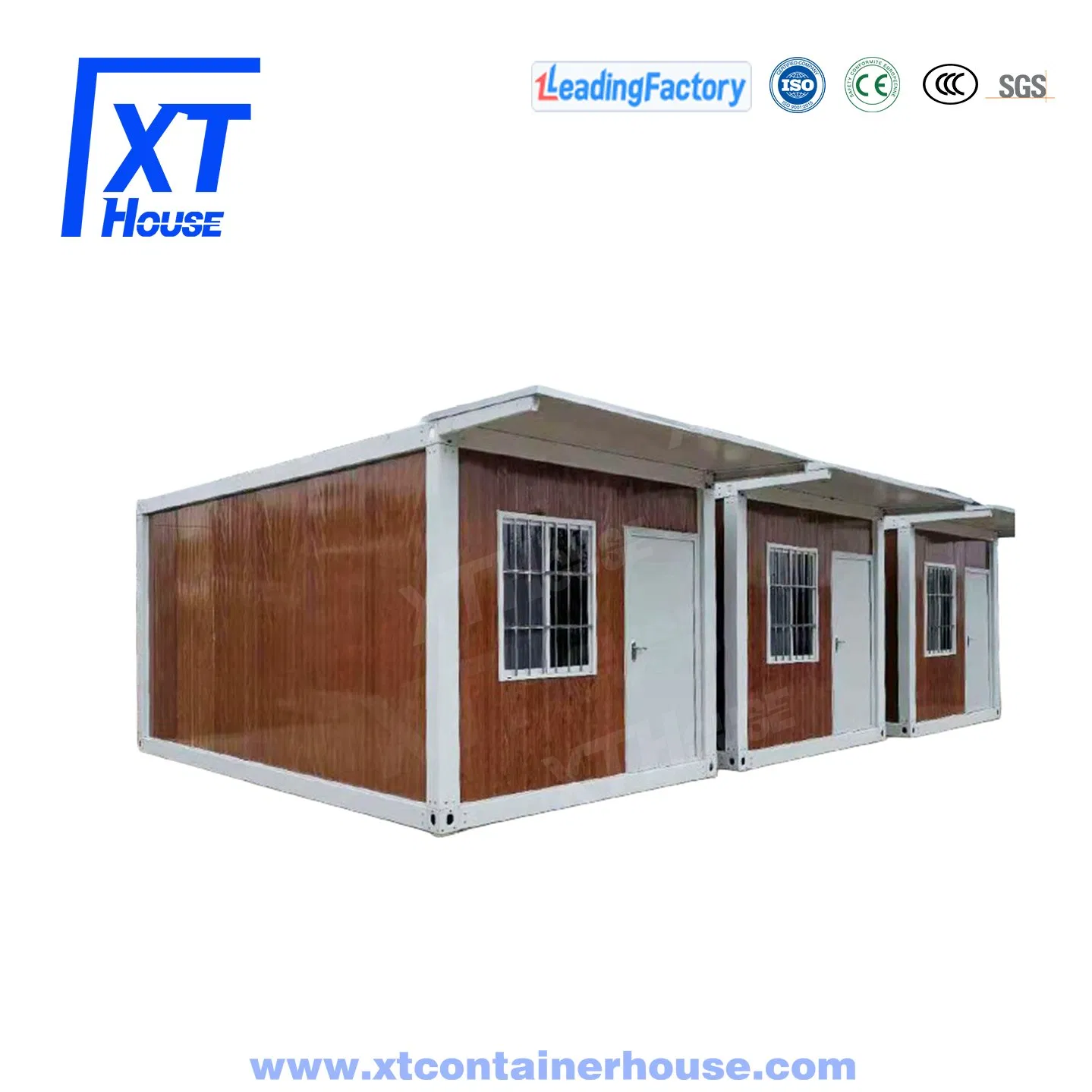 Resistente à Ferrugem 20FT Casa Modular Pré-fabricada Móvel Pré-fabricada Modular Destacável Personalizada Cor de Madeira Contêiner Casas com Banheiro