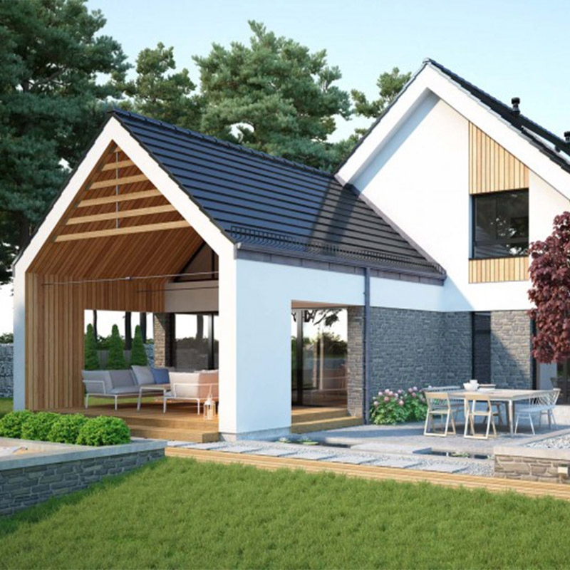 Casa Modular Prefabricada Villa Residencial Unifamiliar com Estrutura de Aço Leve
