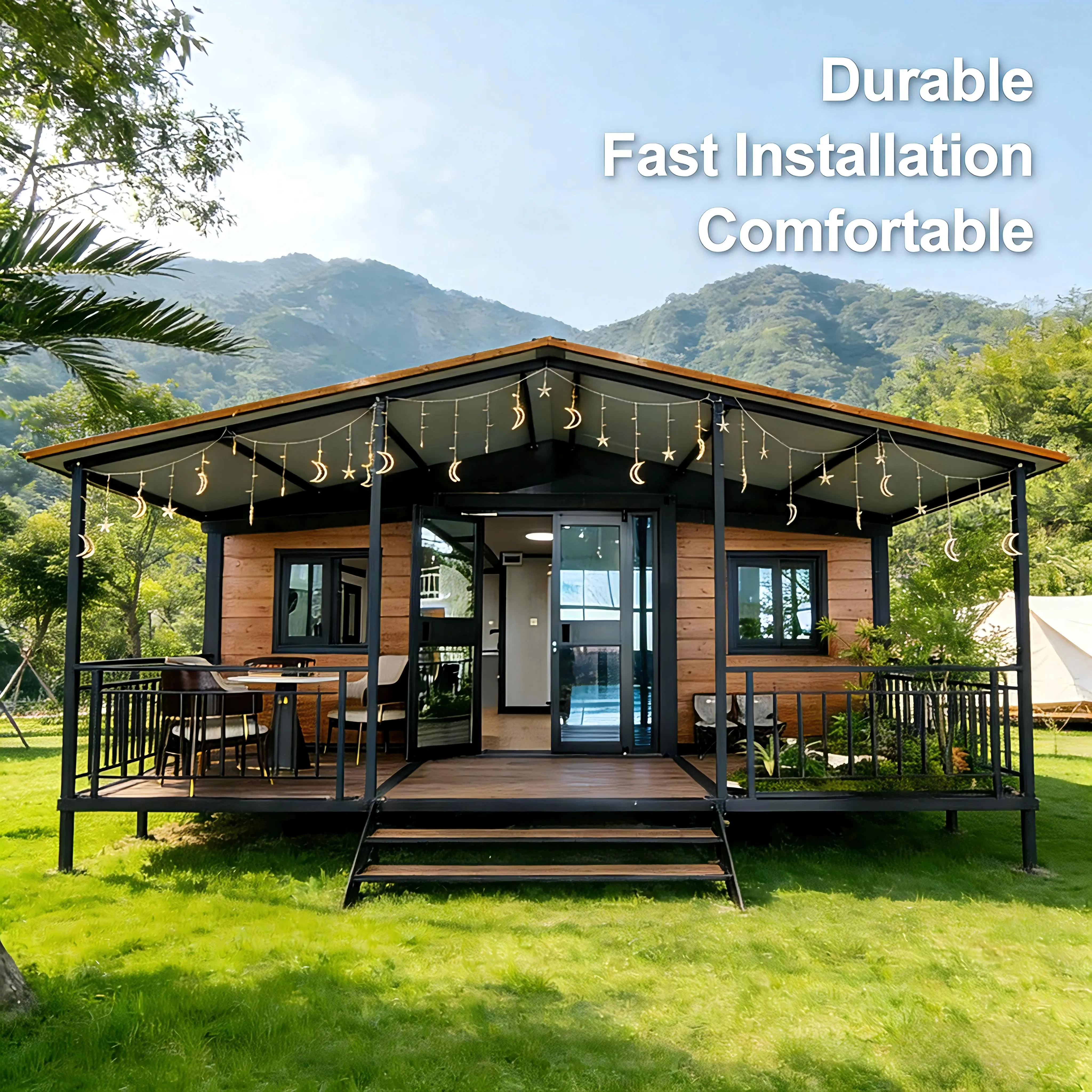 Casa Modular 10FT/20FT/40FT Prefabricada de 3 Quartos para Resorts Apartamento Loja Reino Unido Alemanha