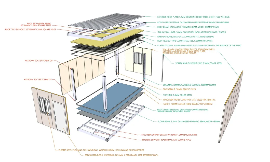 Casas Móveis de Madeira de Luxo, Montagem Rápida, Escritório Modular Mini Portátil, Casa Tiny Prefabricada, Casa Contêiner com Banheiro e Cozinha
