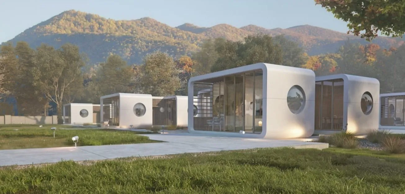Cabana da Maçã Cabana Portátil Casa Prefabricada Tiny Home Eficiente em Energia Casa Modular Pod de Glamping para Investimento em Resort Global