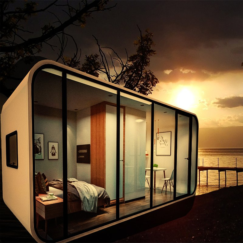 Cabana da Maçã Cabana Portátil Casa Prefabricada Tiny Home Eficiente em Energia Casa Modular Pod de Glamping para Investimento em Resort Global