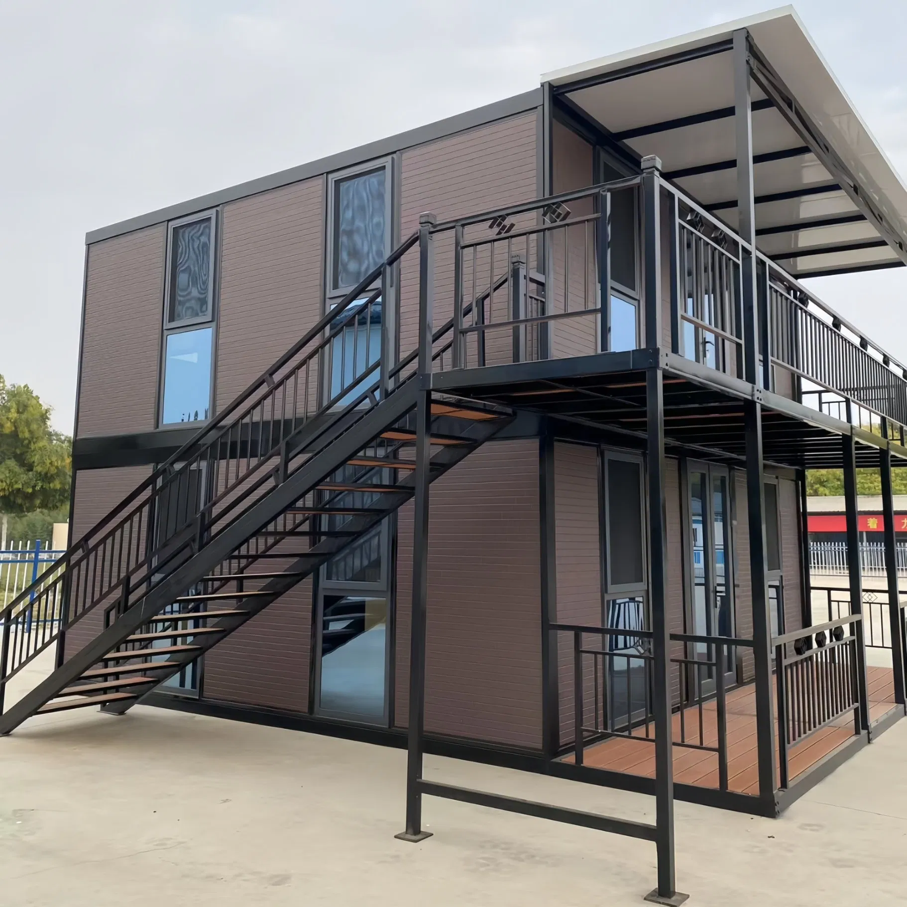 1 2 3 4 5 Casa Móvel Dobrável Prefabricada Modular Portátil Expandável para Moradia Montagem Rápida de Dois Andares Casa Pequena Móvel Pronta