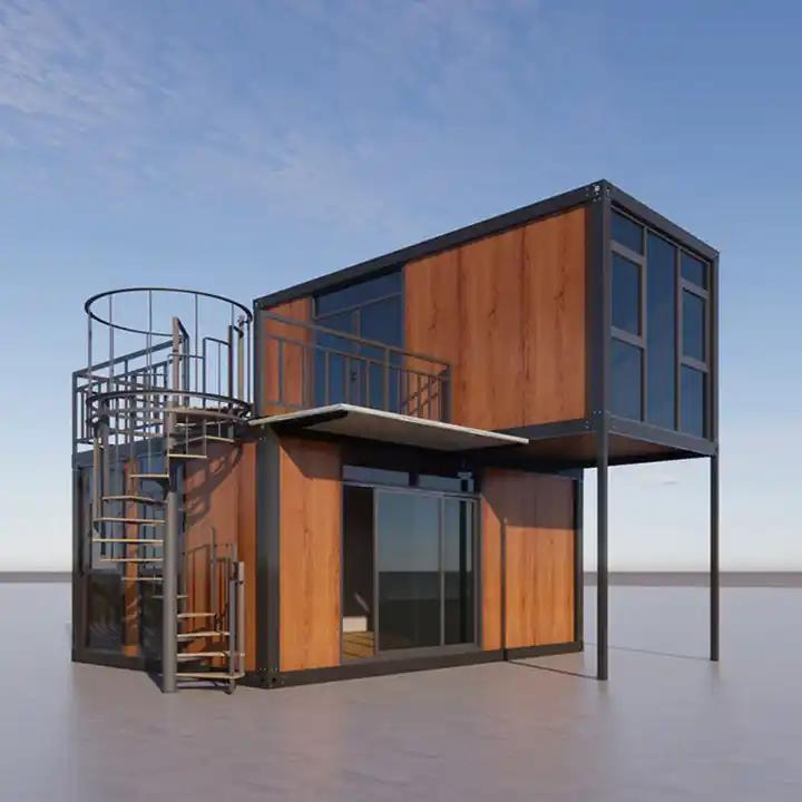 Casa Container Modular de Madeira de Luxo de Instalação Rápida Painel de Madeira Pré-fabricado Casa Container