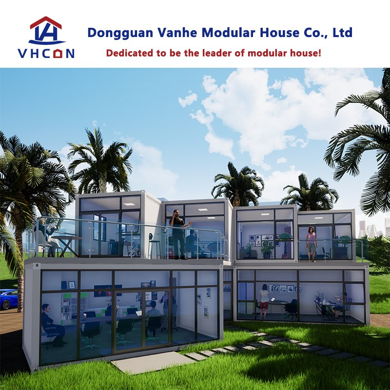 Casa Modular Prefabricada de Escritório Móvel em Madeira, Caravana Portátil de Luxo, Edifício Modular de Aço, Casa de Contêiner de Envio