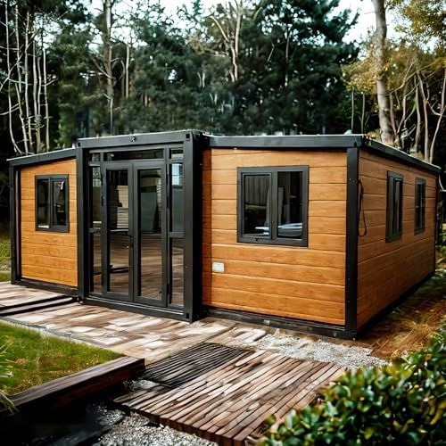 Casa Tiny Modular Prefabricada Moderna Compacta Versátil Personalizável Expandível com Estrutura de Aço Ecológica e Trendy