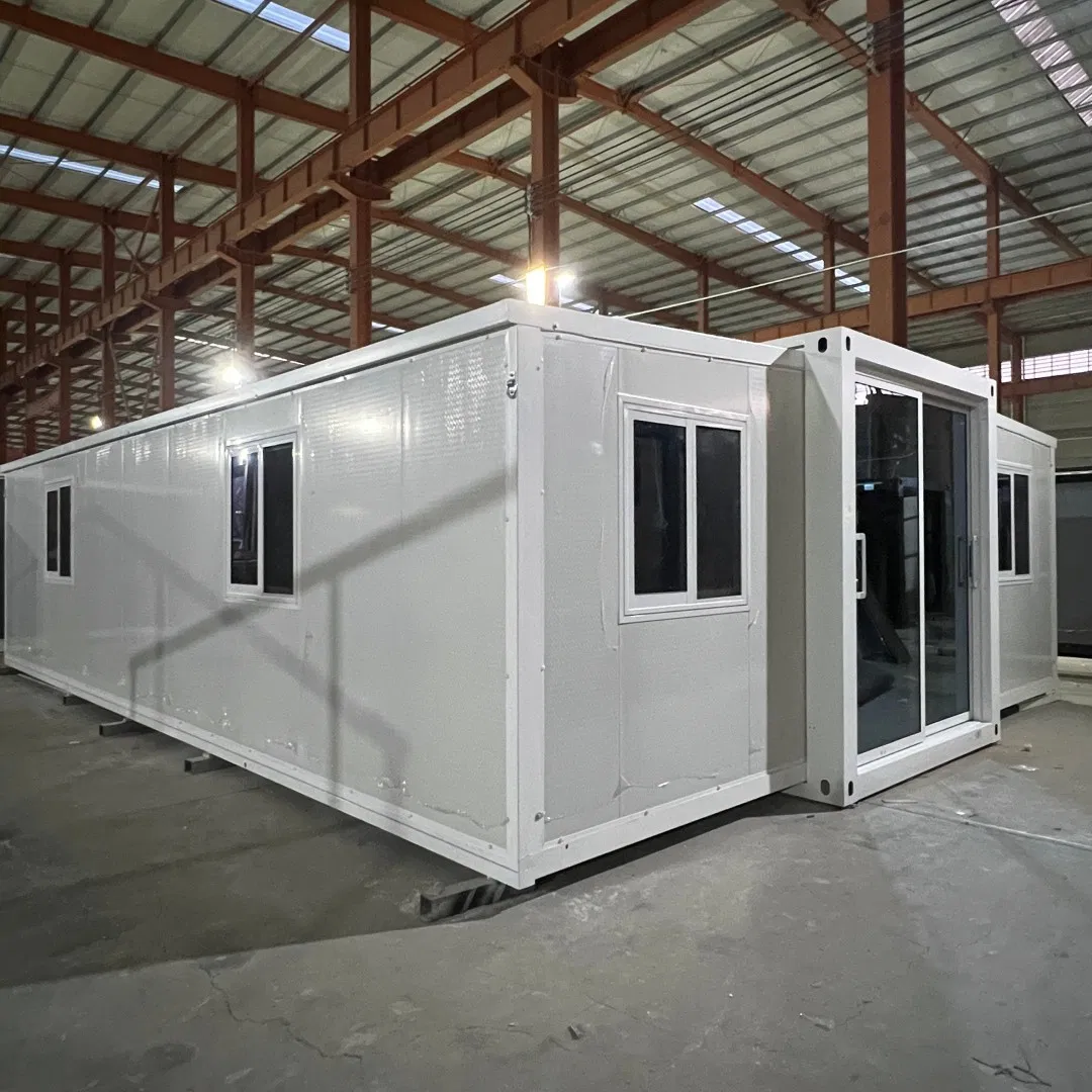 20FT 2 Casa de Contêiner de Jardim Expansível à Prova de Som com Duas Asas para Banheiro Casas Modulares com 3 Quartos