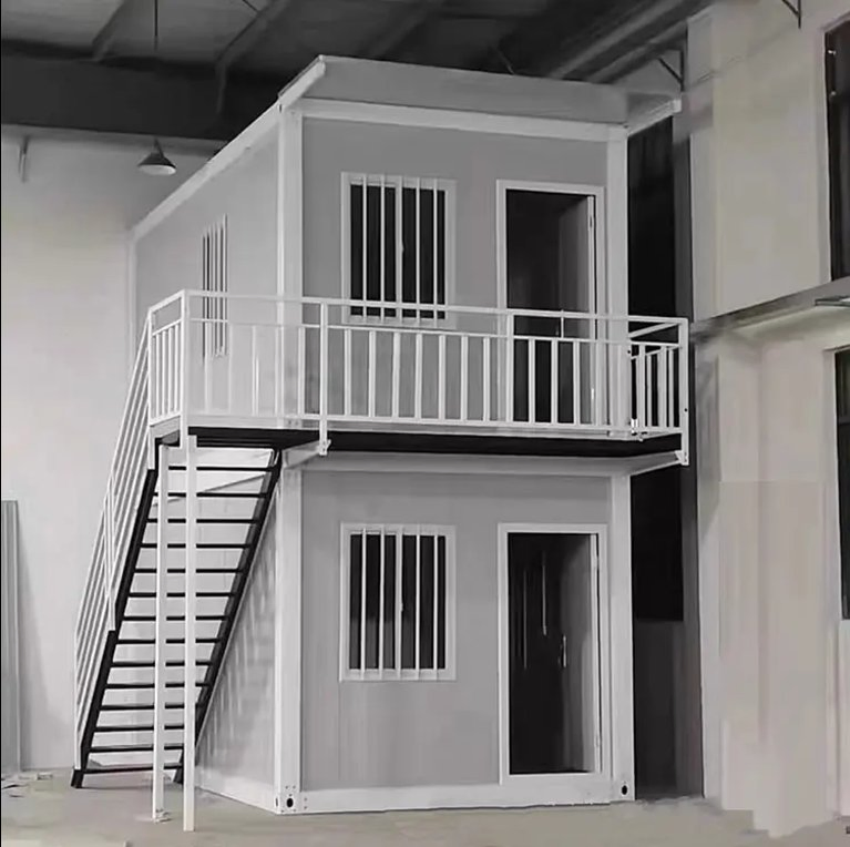 Casa Prefabricada Portátil de Dois Andares 20FT Casa Contêiner Destacável Casas Tiny Modernas Dormitório Modular Escritório