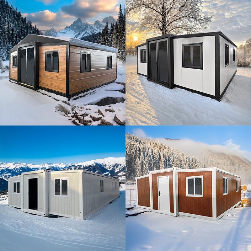Casas modulares pré-fabricadas móveis, casas contêineres expansíveis, casas pequenas portáteis