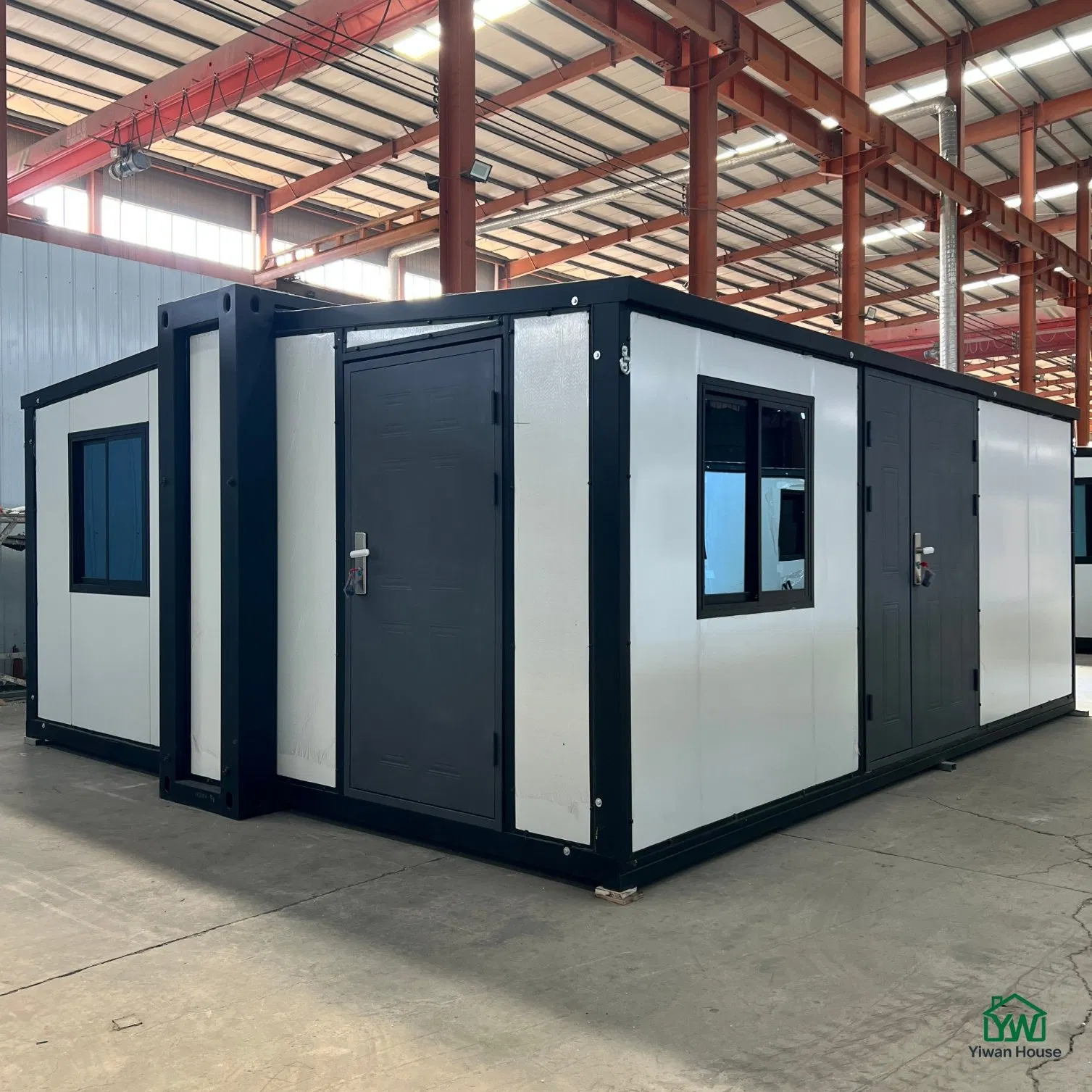 40FT 30FT 20FT Casa Modular Prefabricada Dobrável Pronta para Uso com Cozinha e Banheiro, Casa Pequena Expandível e Portátil com Duas Asas