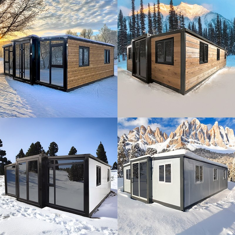 Casas modulares pré-fabricadas móveis, casas contêineres expansíveis, casas pequenas portáteis