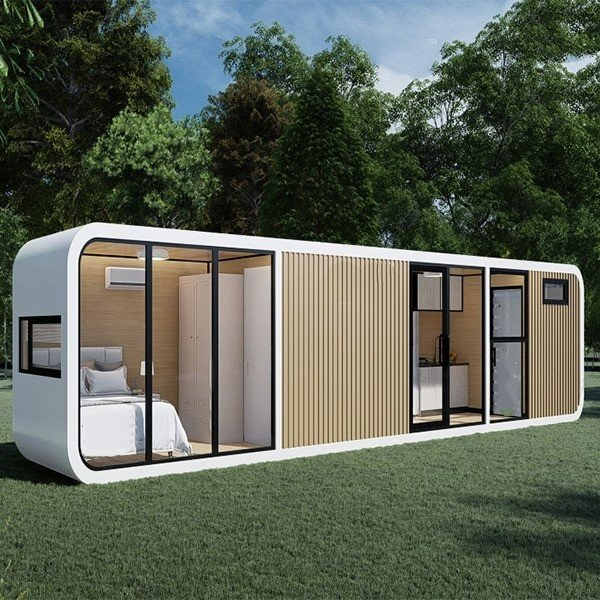 Casa Modular de Luxo Personalizada 20FT 40FT Vila Prefabricada Cabana Escritório Portátil Casa Armazém Apple