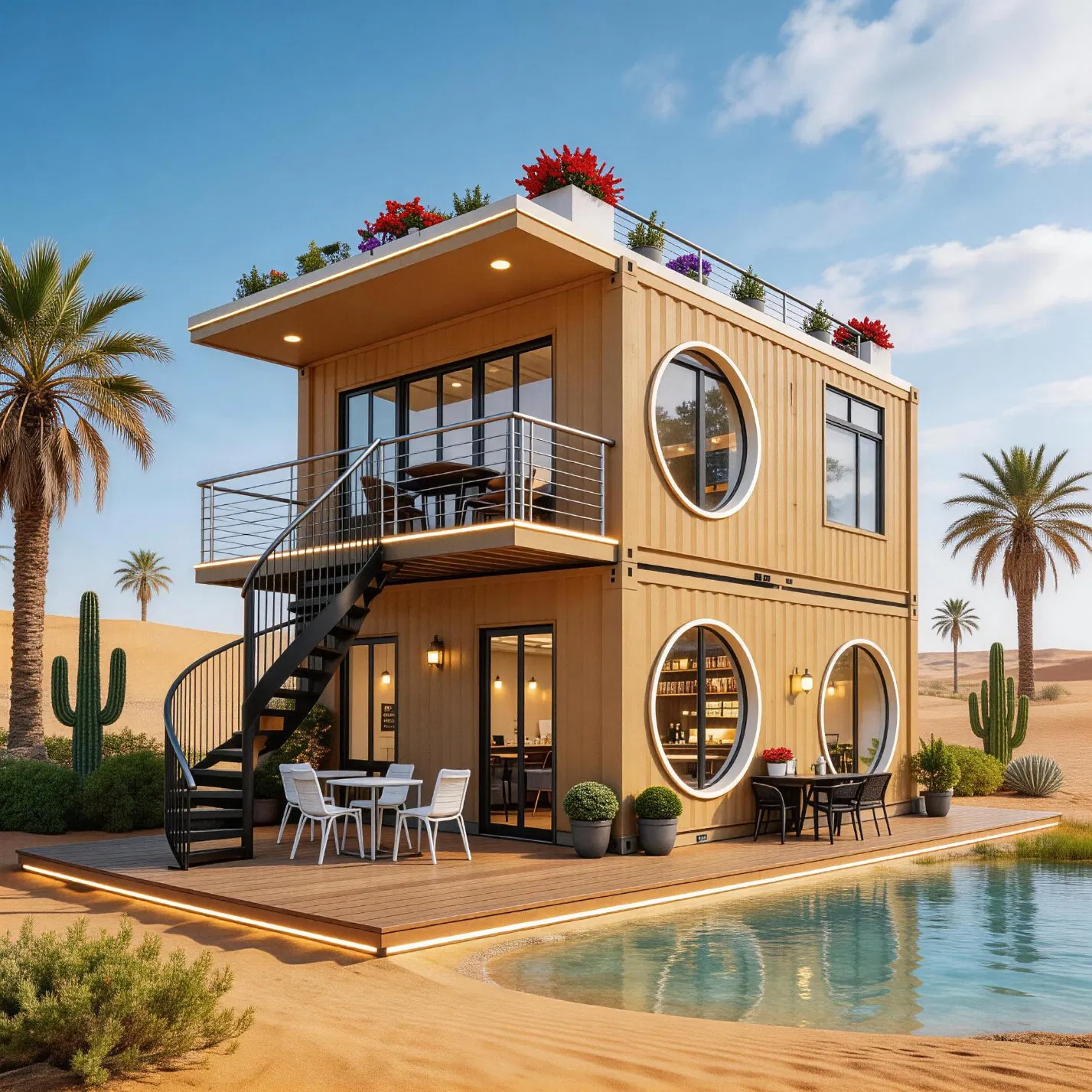 Casa Modular Casa Prefabricada Economizadora de Espaço Prática Casa Portátil para Áreas Turísticas Vilas Remotas