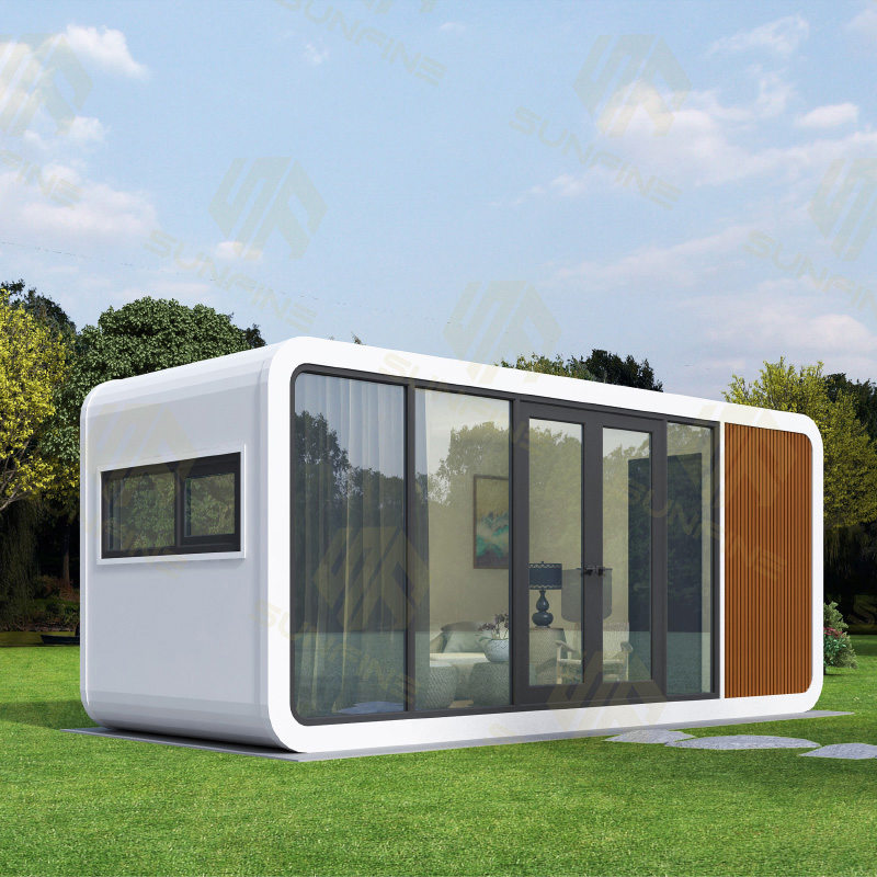 Cabana de Maçã Moderna Portátil Modular para Jardim, Escritório em Forma de Cápsula
