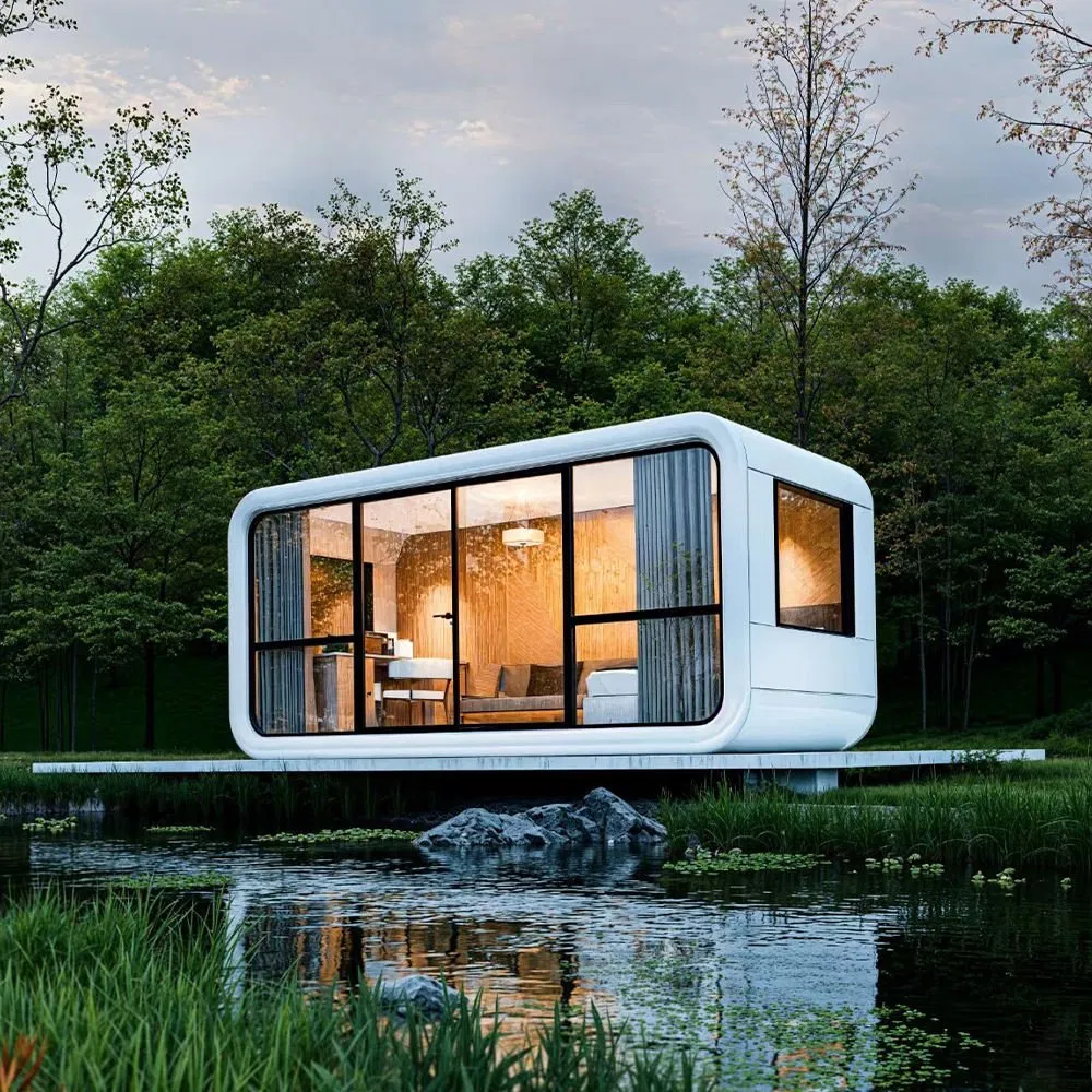 Casa de Contêiner Apple Cabana Prefabricada Pequena Casa fora da Rede Casa Apple Isolada à Prova d'Água para Acampamentos Autossuficientes no Deserto