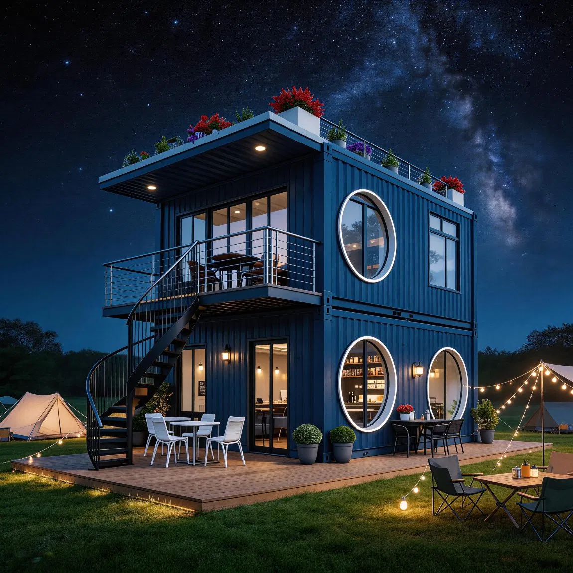 Casa Modular Casa Prefabricada Economizadora de Espaço Prática Casa Portátil para Áreas Turísticas Vilas Remotas