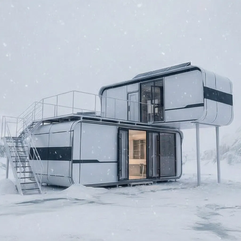 Preço do Módulo Espacial Moderno para Ginásio, Luxuosas Vilas Móveis, Casa Tiny da Apple, Cabana Prefabricada de Estrutura de Aço com 2 Banheiro, Casa Prefabricada Cabana