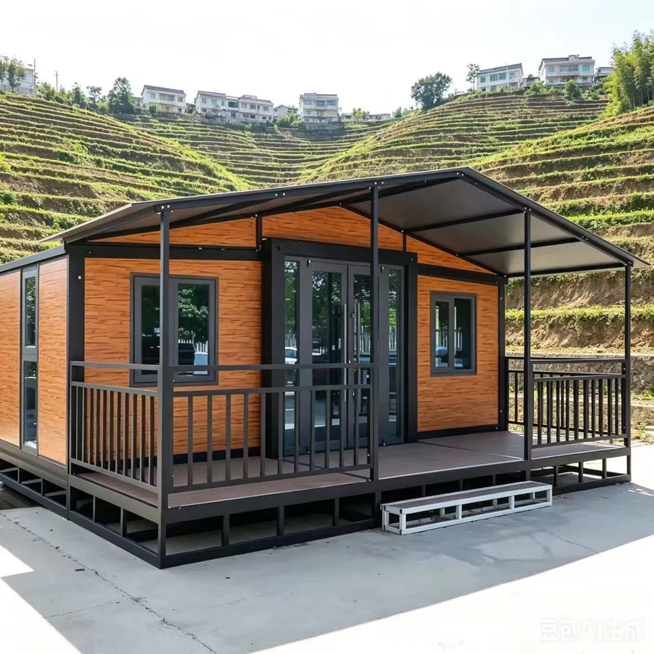 20FT Edifício de Estrutura de Aço Escritório Modular Casa Container Pré-fabricada de Madeira Dobrável