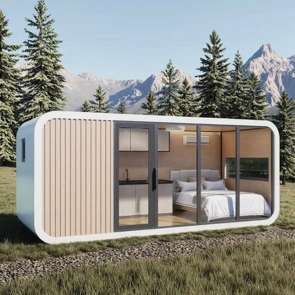 Casas Tiny Prefabricadas Modulares Escritório em Contêiner Casa Móvel Maçã Cabana Móvel Maçã
