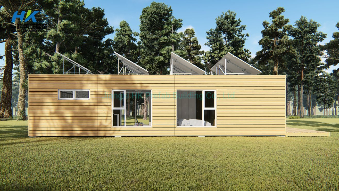 China 20/40FT Revestimento de Madeira Estrutura de Aço Modular Prefabricada Casa Contêiner Móvel