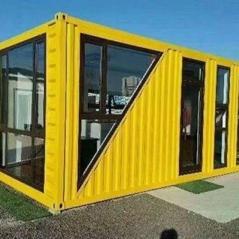 Casa móvel dobrável de alta qualidade em forma de K, feita de material corrugado, pode ser empilhada