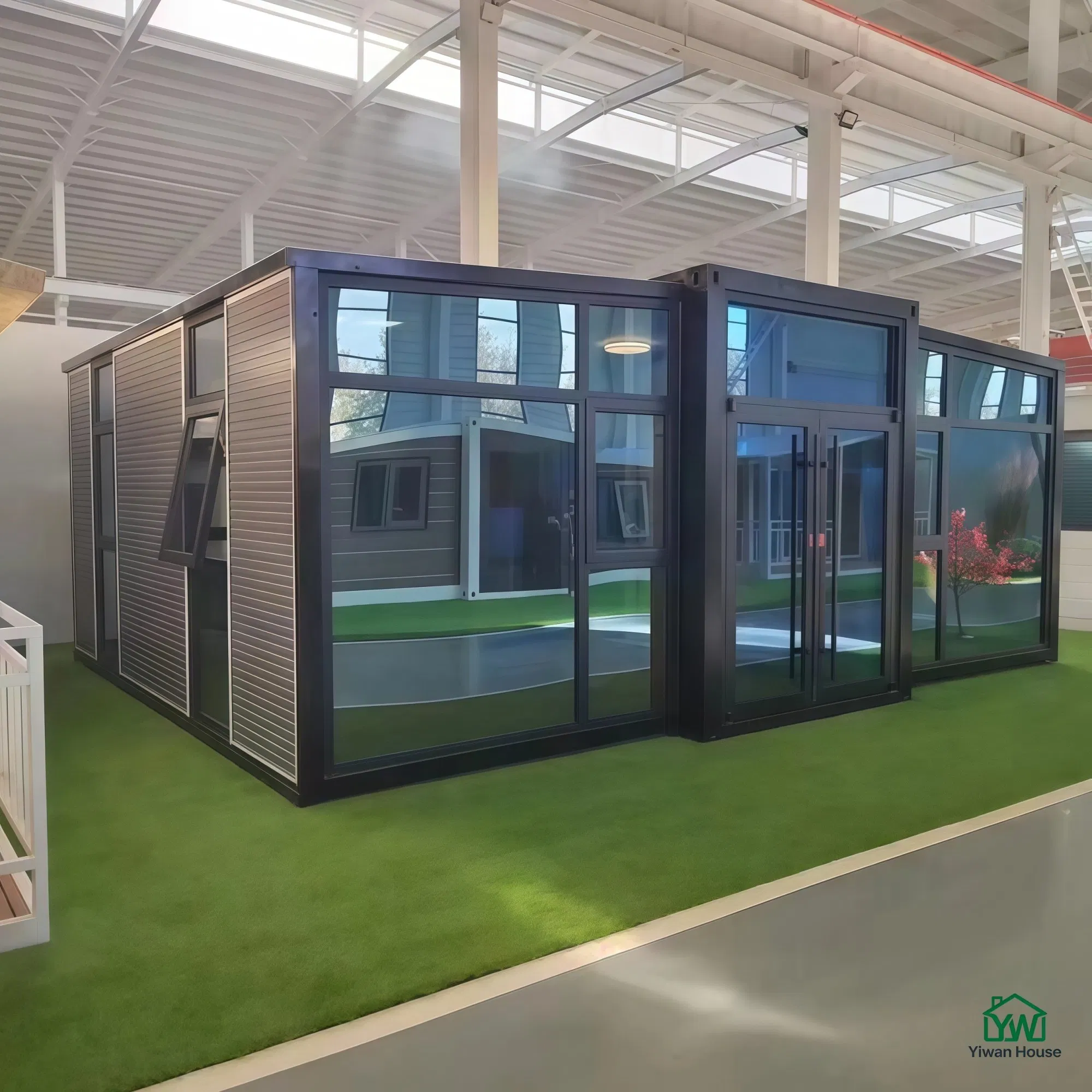 40FT 30FT 20FT Casa Modular Prefabricada Dobrável Pronta para Uso com Cozinha e Banheiro, Casa Pequena Expandível e Portátil com Duas Asas