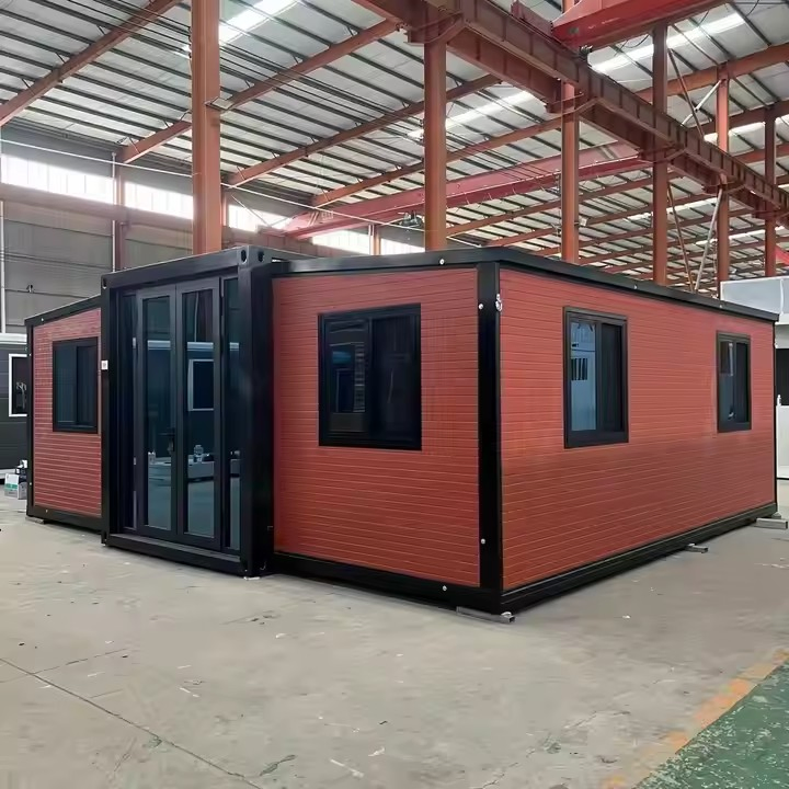 Casa Prefabricada Modular de Vidro de Luxo com Design Moderno, Estrutura de Alumínio, Madeira, Fácil de Instalar