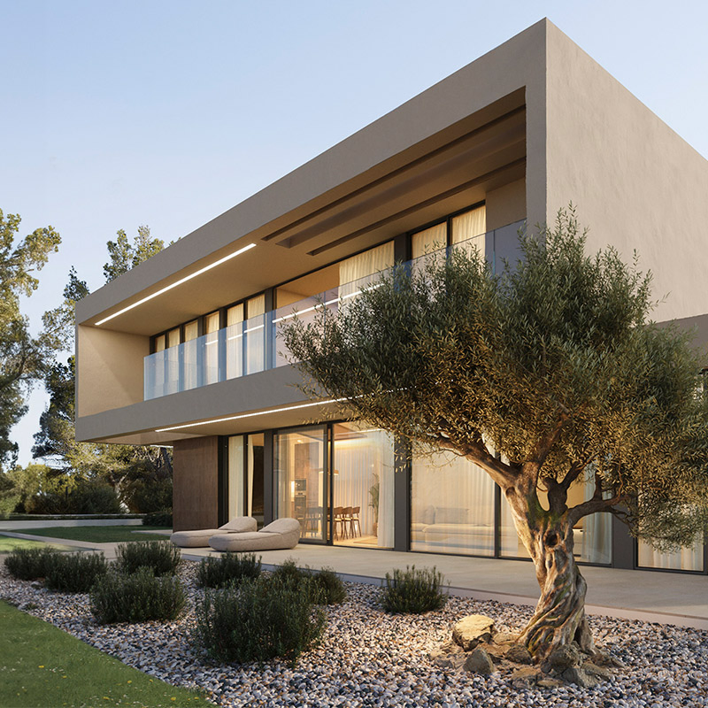 Casa Modular de Estrutura de Aço Leve Prefabricada na China