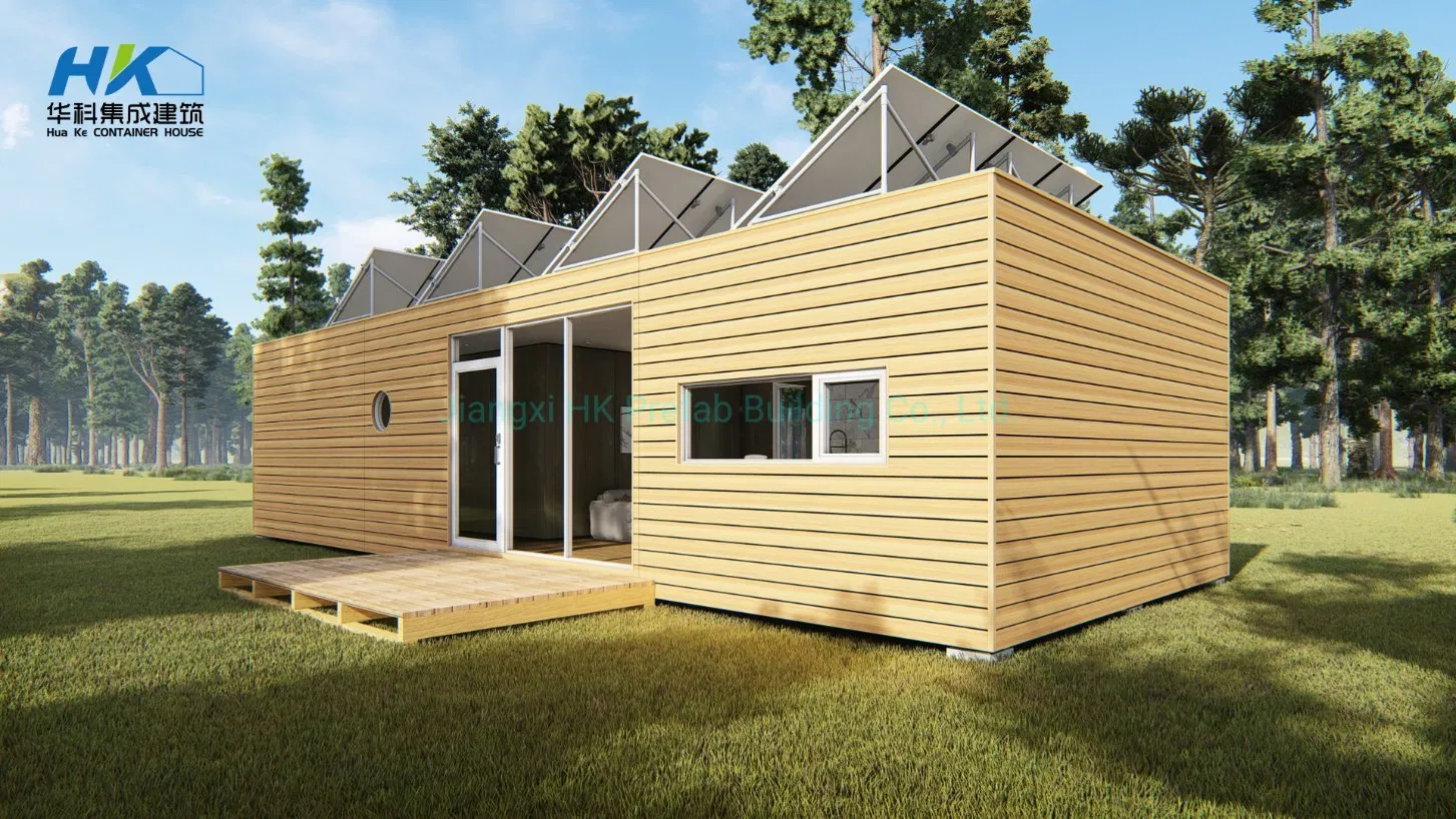 China 20/40FT Revestimento de Madeira Estrutura de Aço Modular Prefabricada Casa Contêiner Móvel