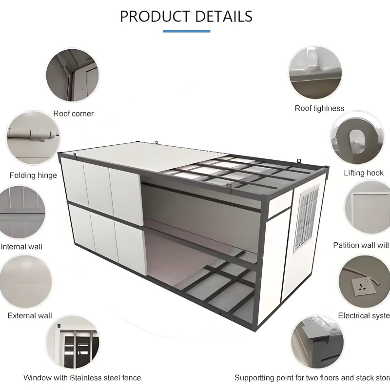 Casa Modular Dobrável ao Ar Livre Prefab 20FT Casas Modulares Dobráveis Casa Tiny Prefabricada