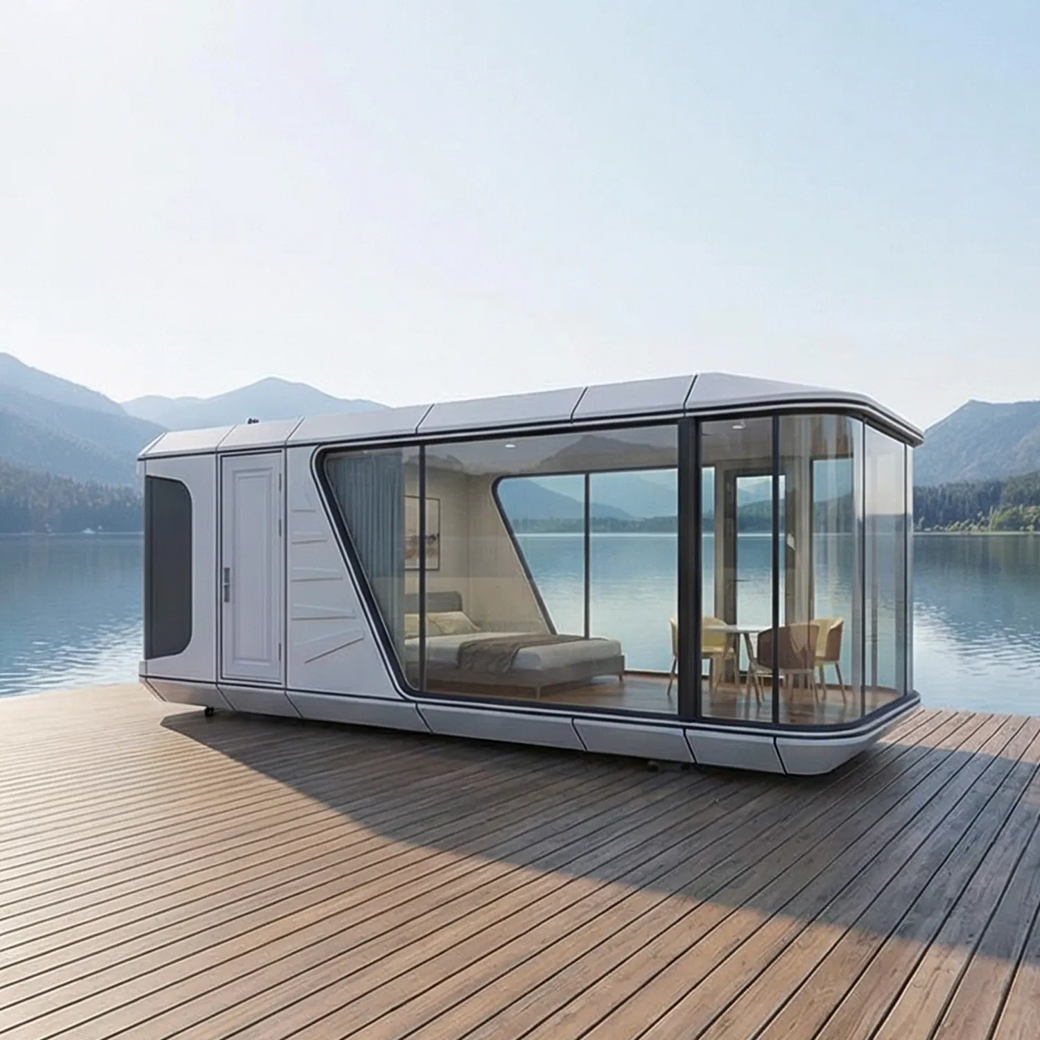 Casa Modular de Espaço Externo Capsule Pod Preço de Fábrica Hotel Móvel Duplo Tiny Apple Smart 40FT Cabana Prefabricada Casas com Banheiro Prefab 20FT Casa Barata