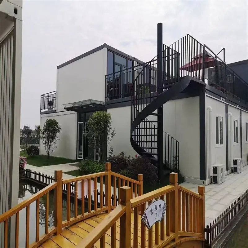 Casa Prefabricada Portátil de Dois Andares 20FT Casa Contêiner Destacável Casas Tiny Modernas Dormitório Modular Escritório