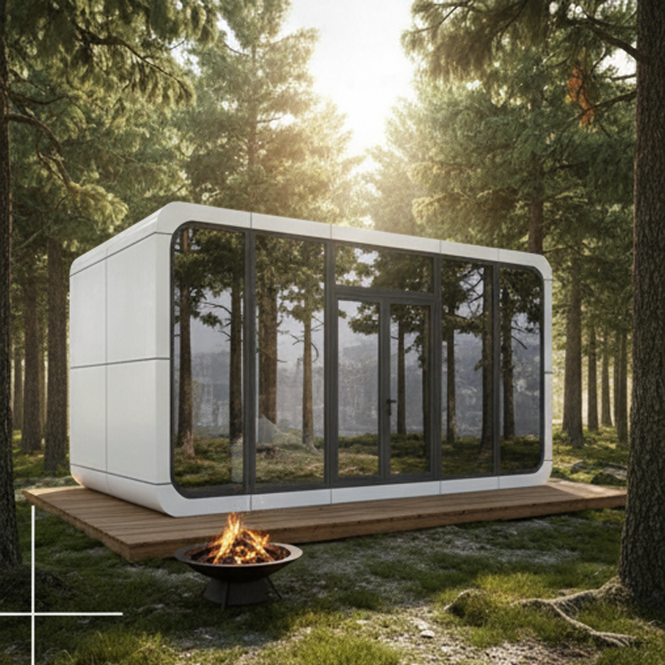 Casa Modular de Espaço Externo Capsule Pod Preço de Fábrica Hotel Móvel Duplo Tiny Apple Smart 40FT Cabana Prefabricada Casas com Banheiro Prefab 20FT Casa Barata