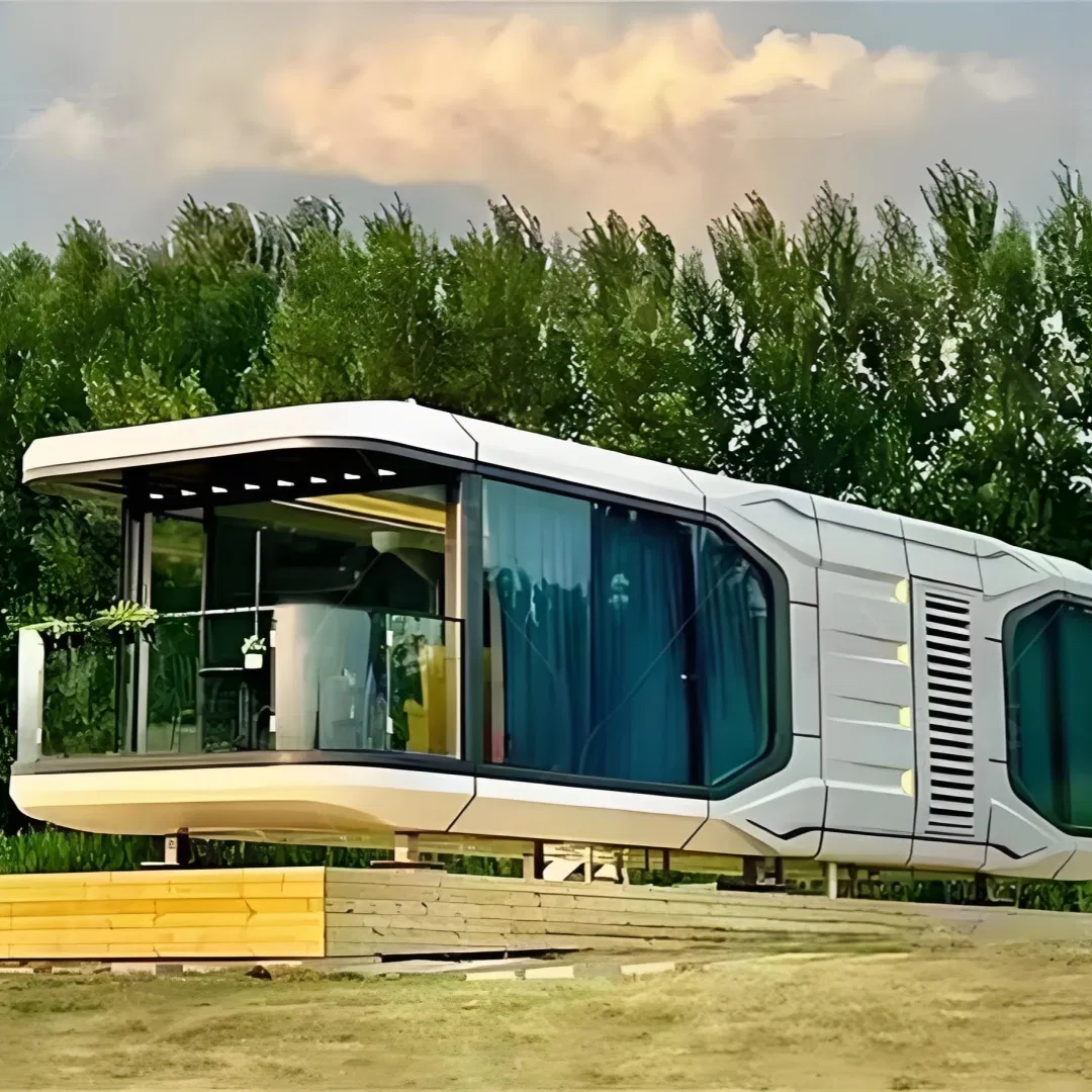30FT Habitação Prefabricada com Energia Solar, Sistema de Fornecimento de Energia Off Grid, Design de Economia de Energia para Área Cênica Remota, Espaço de Vida Autossuficiente, Casa em Cápsula
